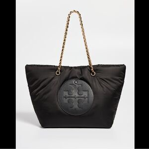 New Tory Burch ELLA PUFFY CHAIN TOTE BLACK
